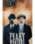 Funda personalizada para teléfono con 2 mascotas 'Peaky Woofers'