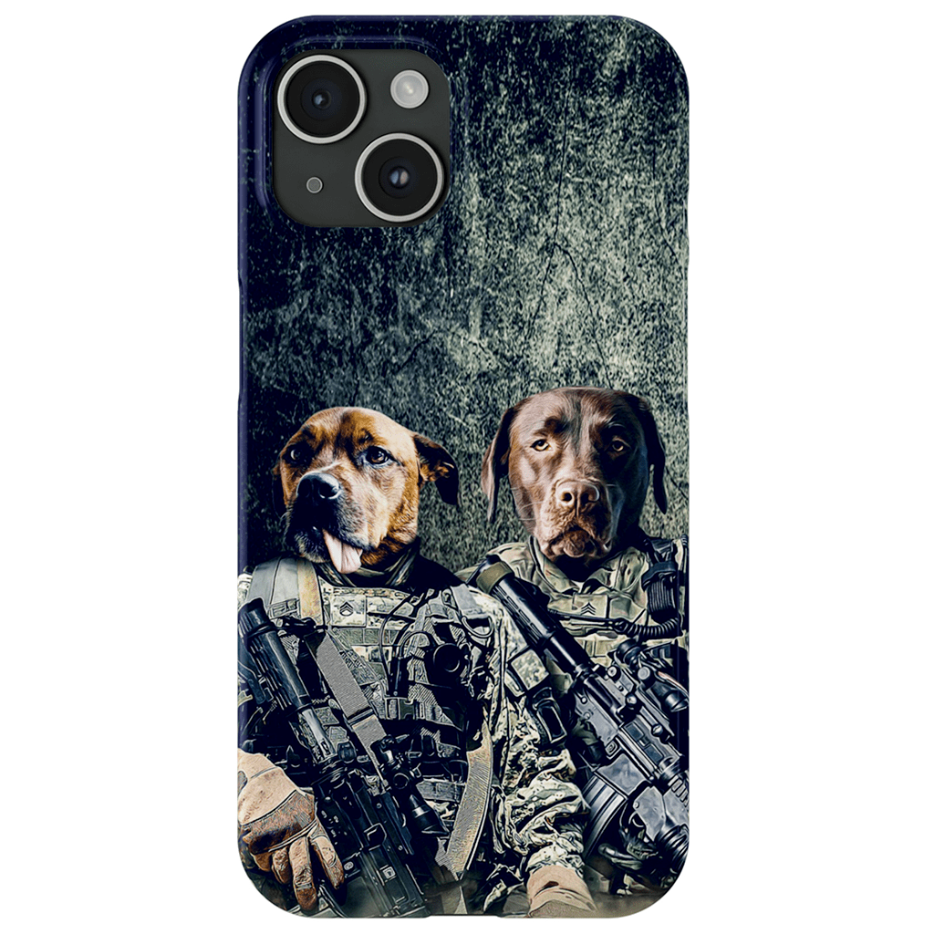 Funda personalizada para teléfono con 2 mascotas &#39;The Army Veterans&#39;