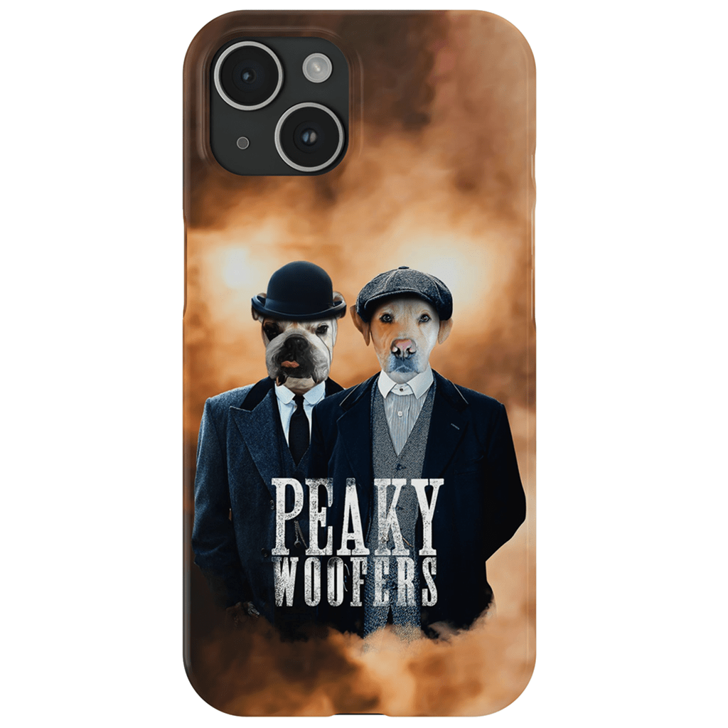 Funda personalizada para teléfono con 2 mascotas &#39;Peaky Woofers&#39;