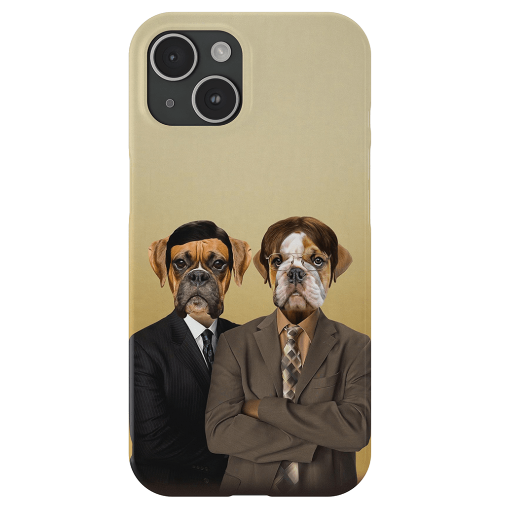 &#39;The Woofice&#39; Funda personalizada para teléfono con 2 mascotas