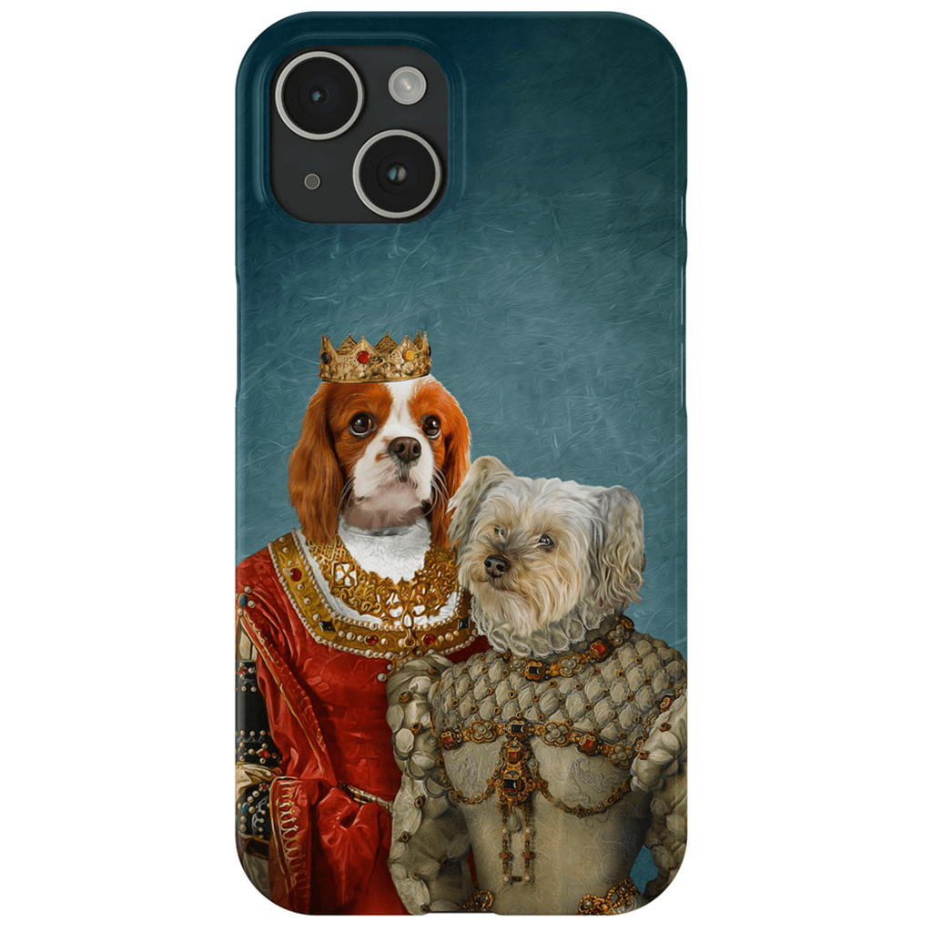 Funda personalizada para teléfono con 2 mascotas &#39;Reina y Princesa&#39;