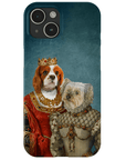 Funda personalizada para teléfono con 2 mascotas 'Reina y Princesa'