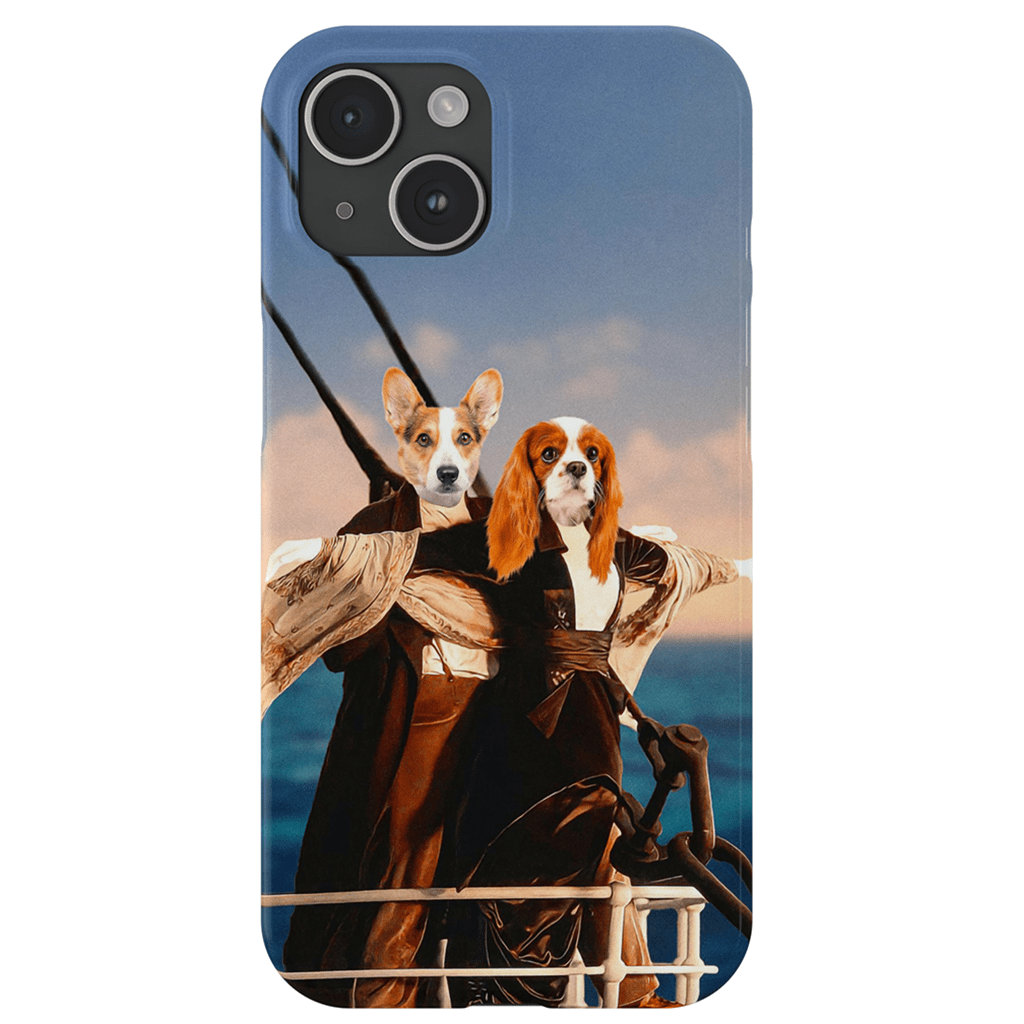 Funda personalizada para teléfono con 2 mascotas &#39;Titanic Doggos&#39;