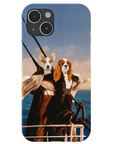 Funda personalizada para teléfono con 2 mascotas 'Titanic Doggos'