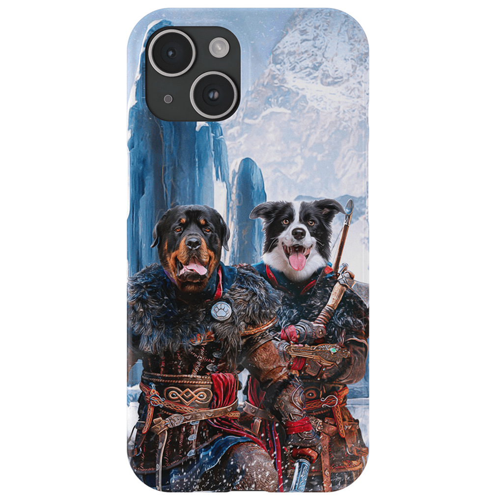 Funda personalizada para teléfono con 2 mascotas &#39;The Viking Warriors&#39;