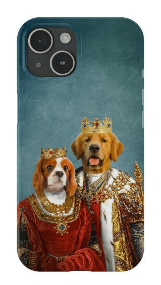 Funda para móvil personalizada con 2 mascotas &#39;Rey y Reina&#39;