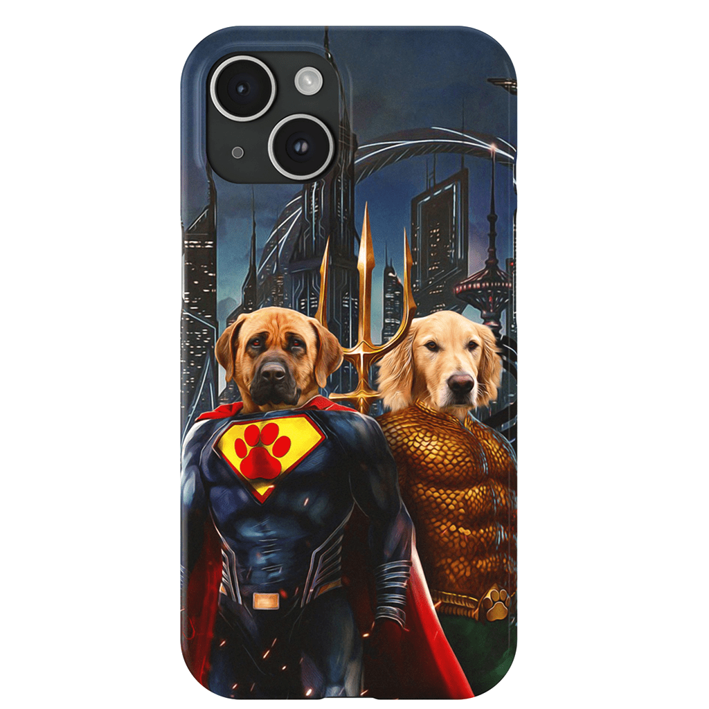 Funda personalizada para teléfono con 2 mascotas &#39;Superdog &amp;amp; Aquadog&#39;