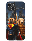 Funda personalizada para teléfono con 2 mascotas 'Superdog &amp; Aquadog'