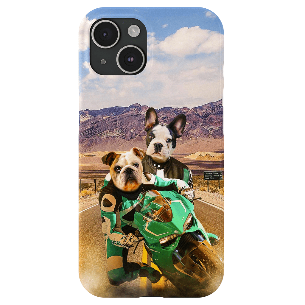 Funda personalizada para teléfono con 2 mascotas &#39;Kawadawgi Riders&#39;