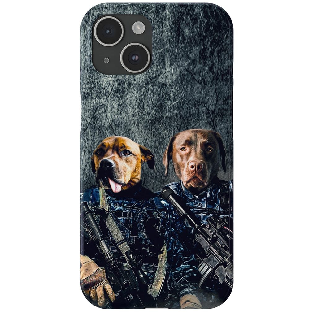 Funda personalizada para teléfono con 2 mascotas &#39;The Navy Veterans&#39;