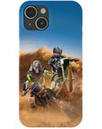 Funda personalizada para teléfono con 2 mascotas 'The Motocross Riders'