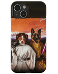 Funda personalizada para teléfono con 2 mascotas 'Princess Leidown &amp; Jedi-Doggo'