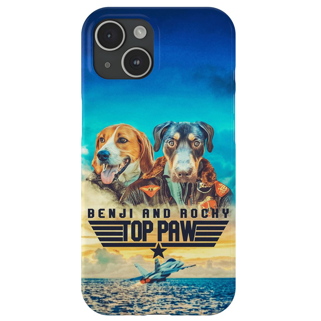 Funda personalizada para teléfono con 2 mascotas &#39;Top Paw&#39;