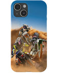 Funda personalizada para teléfono con 3 mascotas 'The Motocross Riders'