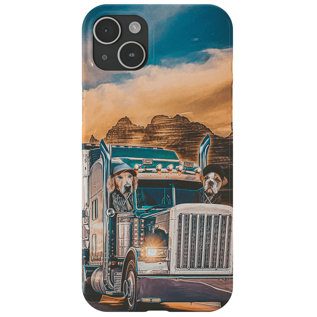 Funda personalizada para teléfono con 2 mascotas &#39;The Truckers&#39;