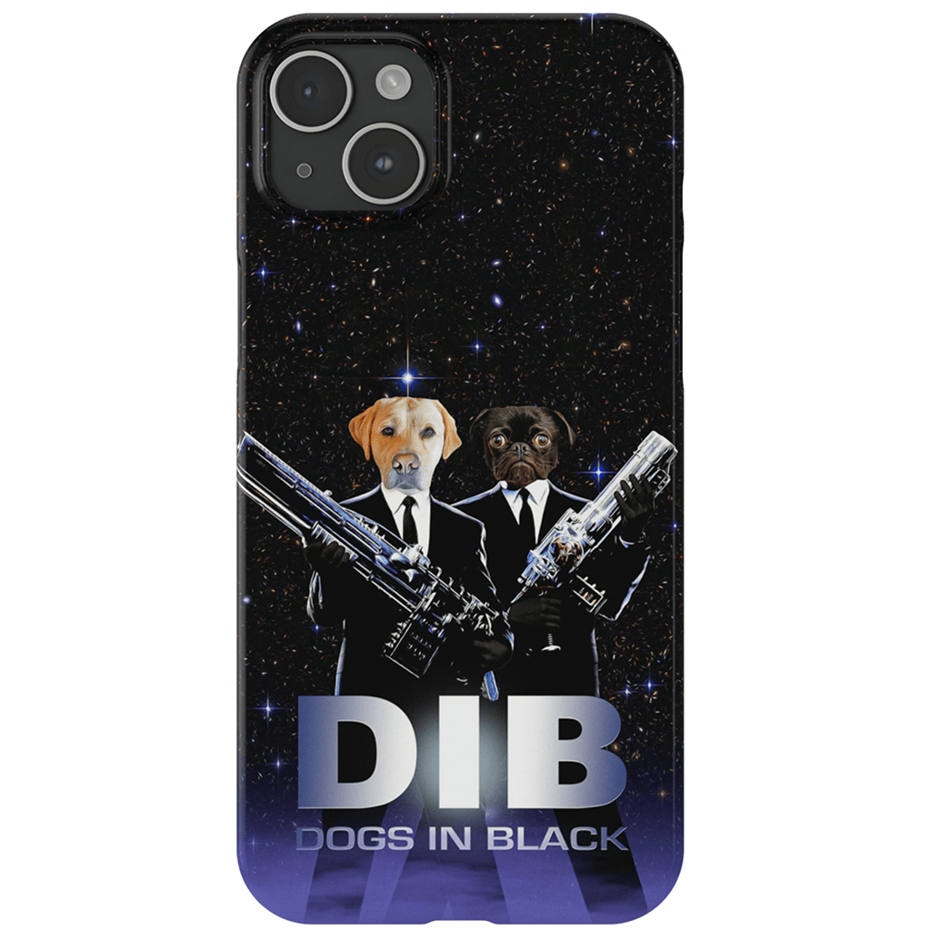 Funda personalizada para teléfono con 2 mascotas &#39;Perros de negro&#39;