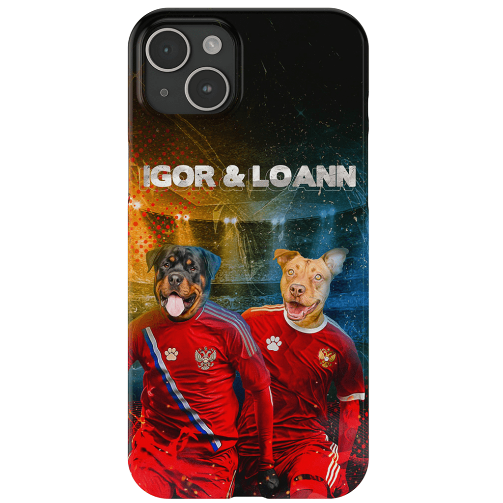 Funda personalizada para teléfono con 2 mascotas &#39;Russia Doggos&#39;