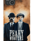 Funda personalizada para teléfono con 2 mascotas 'Peaky Woofers'