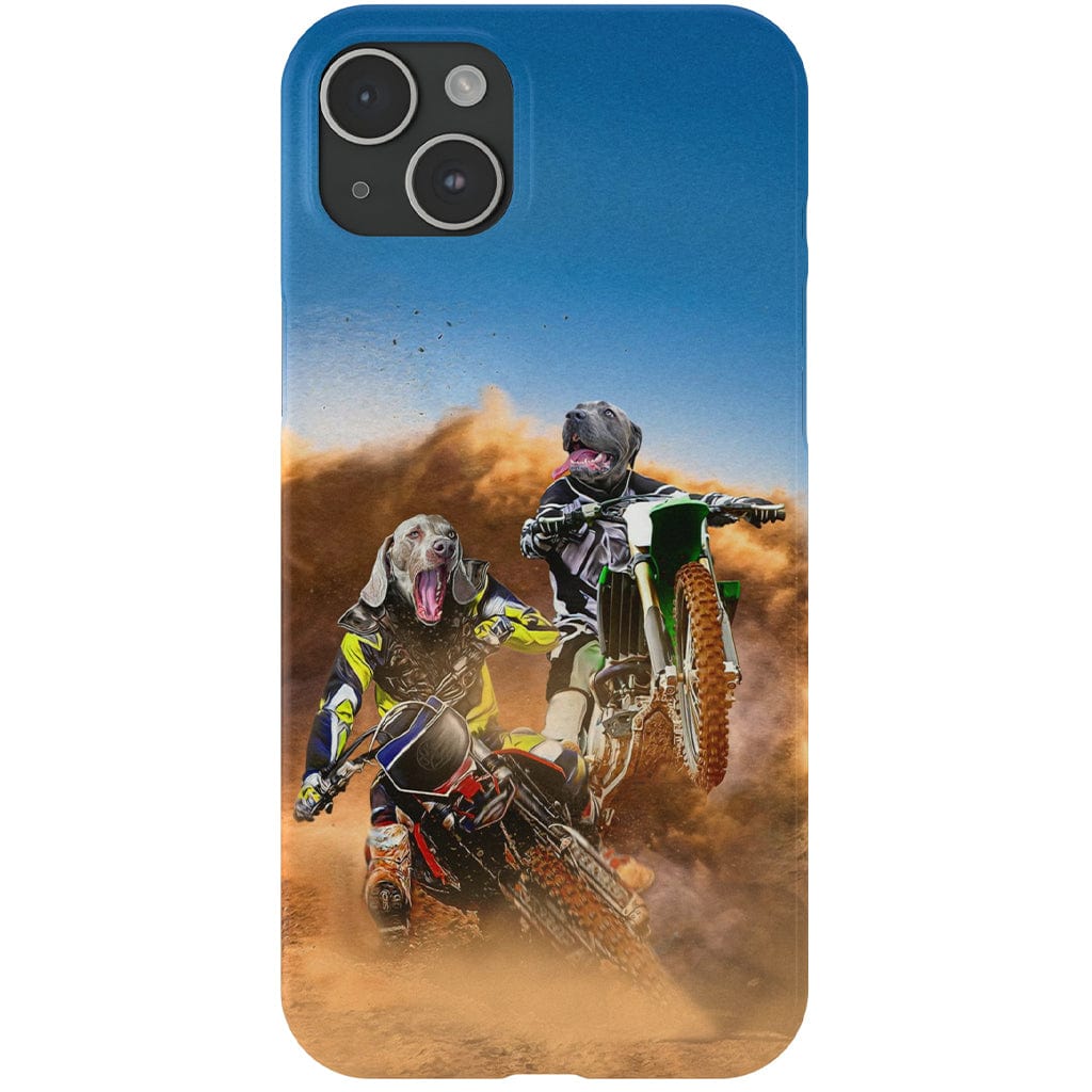 Funda personalizada para teléfono con 2 mascotas &#39;The Motocross Riders&#39;