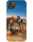 Funda personalizada para teléfono con 2 mascotas 'The Motocross Riders'