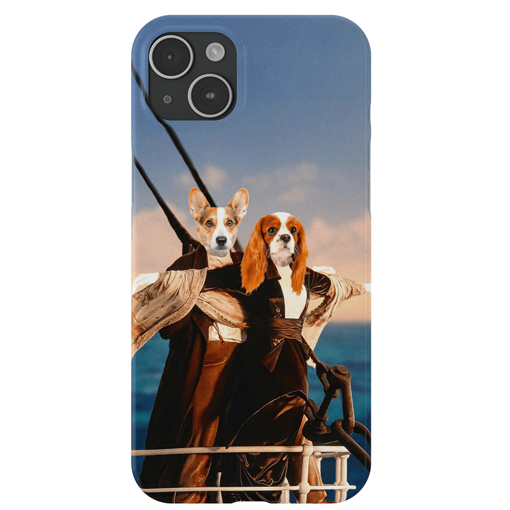 Funda personalizada para teléfono con 2 mascotas &#39;Titanic Doggos&#39;