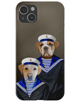 Funda personalizada para teléfono con 2 mascotas 'The Sailors'