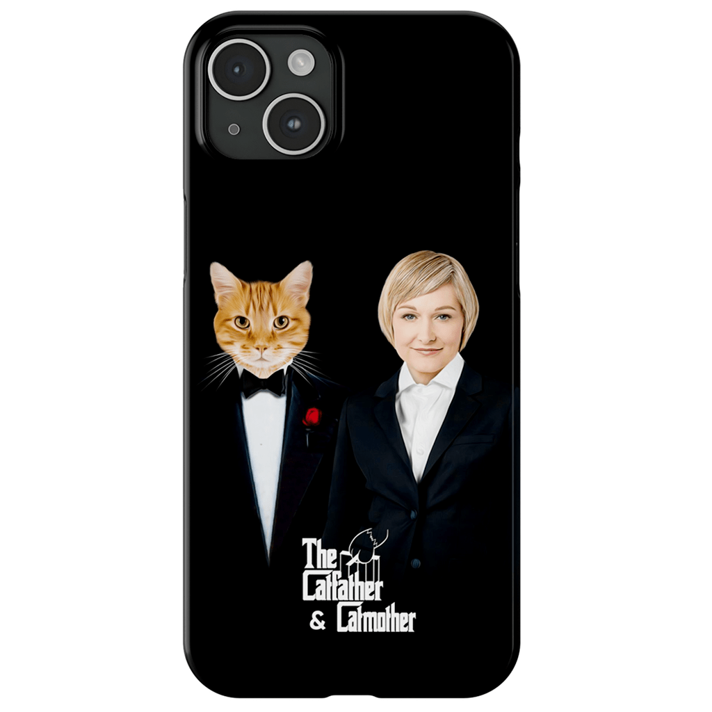 Funda para teléfono personalizada &#39;El padre gato y la madre gato&#39;