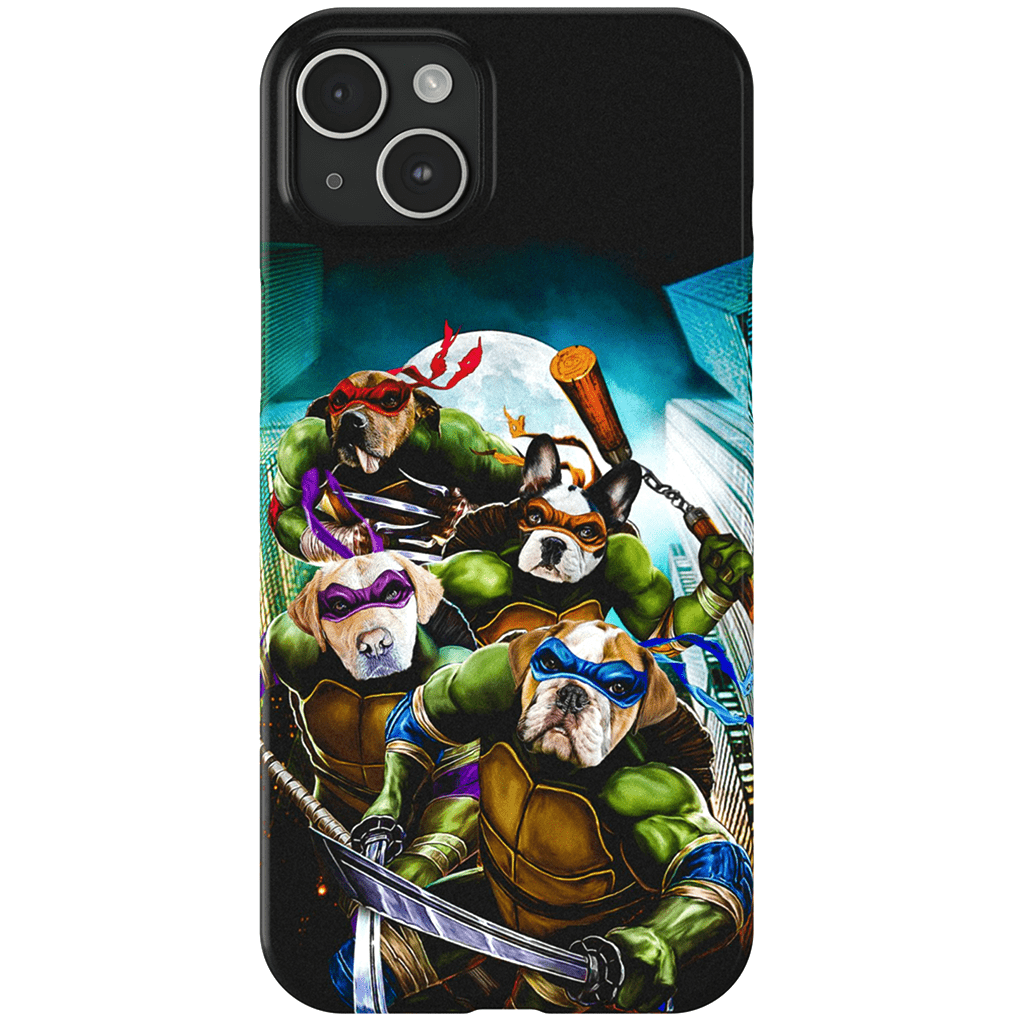 Funda personalizada para teléfono con 4 mascotas &#39;Teenage Mutant Ninja Doggos&#39;