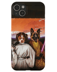 Funda personalizada para teléfono con 2 mascotas 'Princess Leidown &amp; Jedi-Doggo'