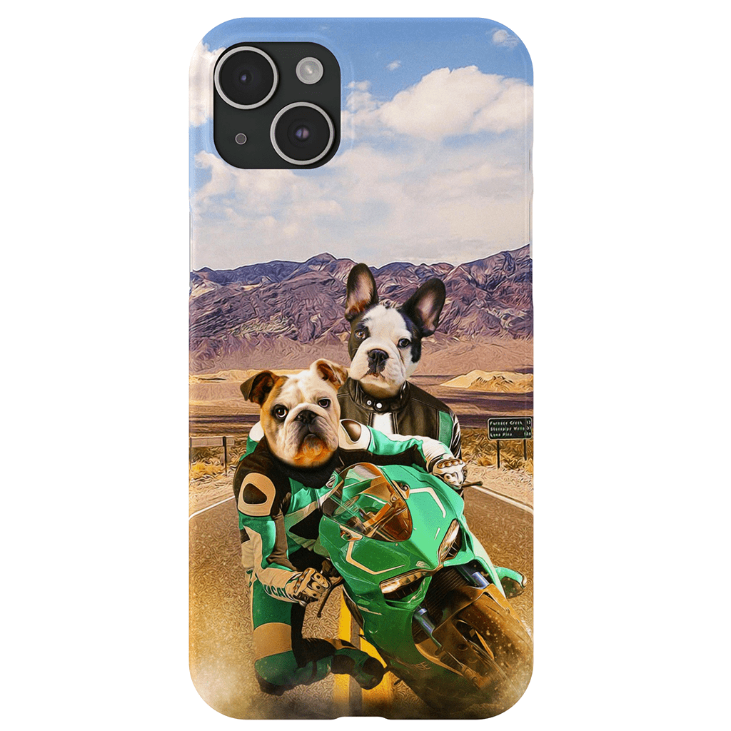 Funda personalizada para teléfono con 2 mascotas &#39;Kawadawgi Riders&#39;