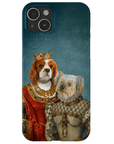 Funda personalizada para teléfono con 2 mascotas 'Reina y Princesa'