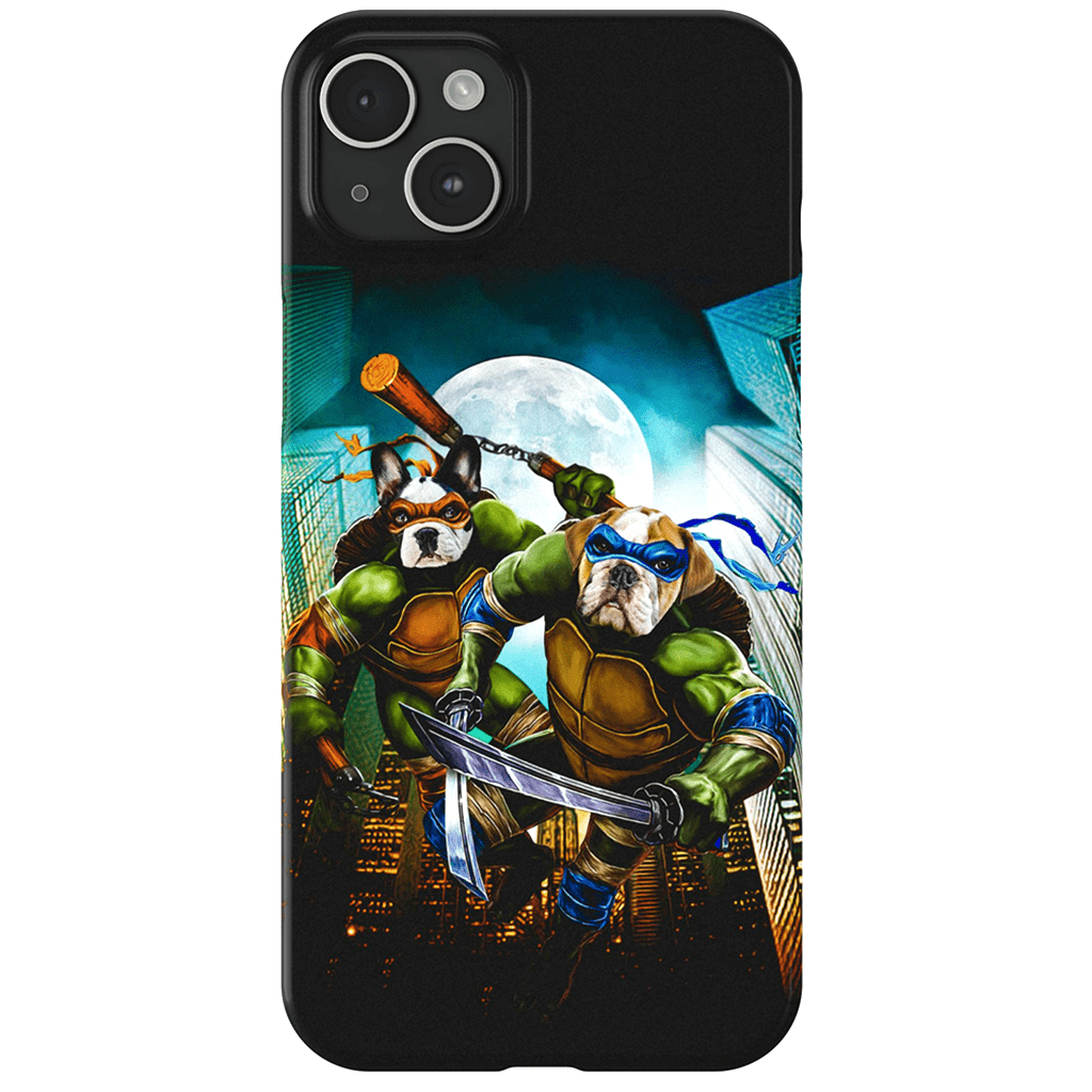 Funda personalizada para teléfono con 2 mascotas &#39;Teenage Mutant Ninja Doggos&#39;