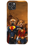 Funda personalizada para teléfono con 2 mascotas 'Superdog &amp; Wonder Doggette'