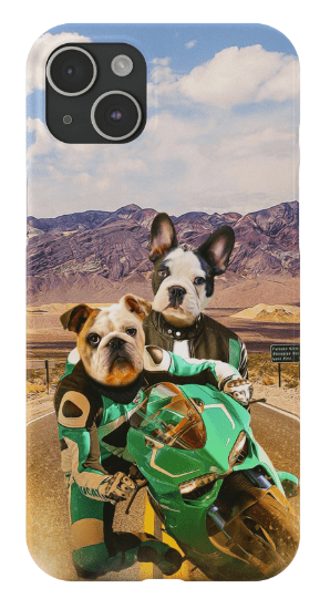 Funda personalizada para teléfono con 2 mascotas &#39;Kawadawgi Riders&#39;