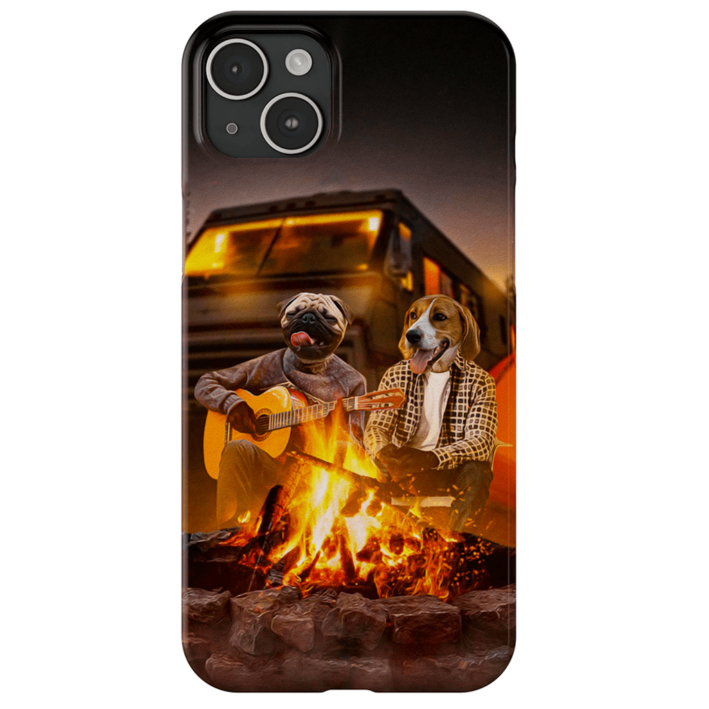 Funda personalizada para teléfono con 2 mascotas &#39;The Campers&#39;