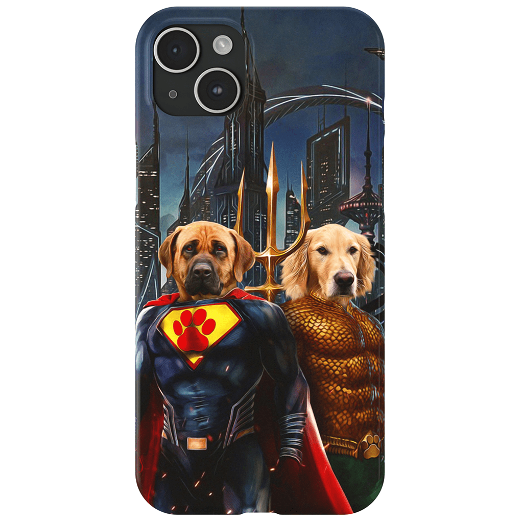 Funda personalizada para teléfono con 2 mascotas &#39;Superdog &amp;amp; Aquadog&#39;