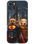 Funda personalizada para teléfono con 2 mascotas 'Superdog &amp; Aquadog'