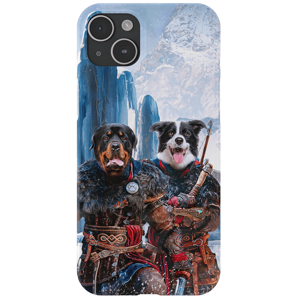 Funda personalizada para teléfono con 2 mascotas &#39;The Viking Warriors&#39;