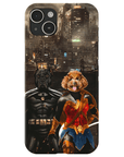 Funda personalizada para teléfono con 2 mascotas 'Superdog &amp; Wonder Doggette'