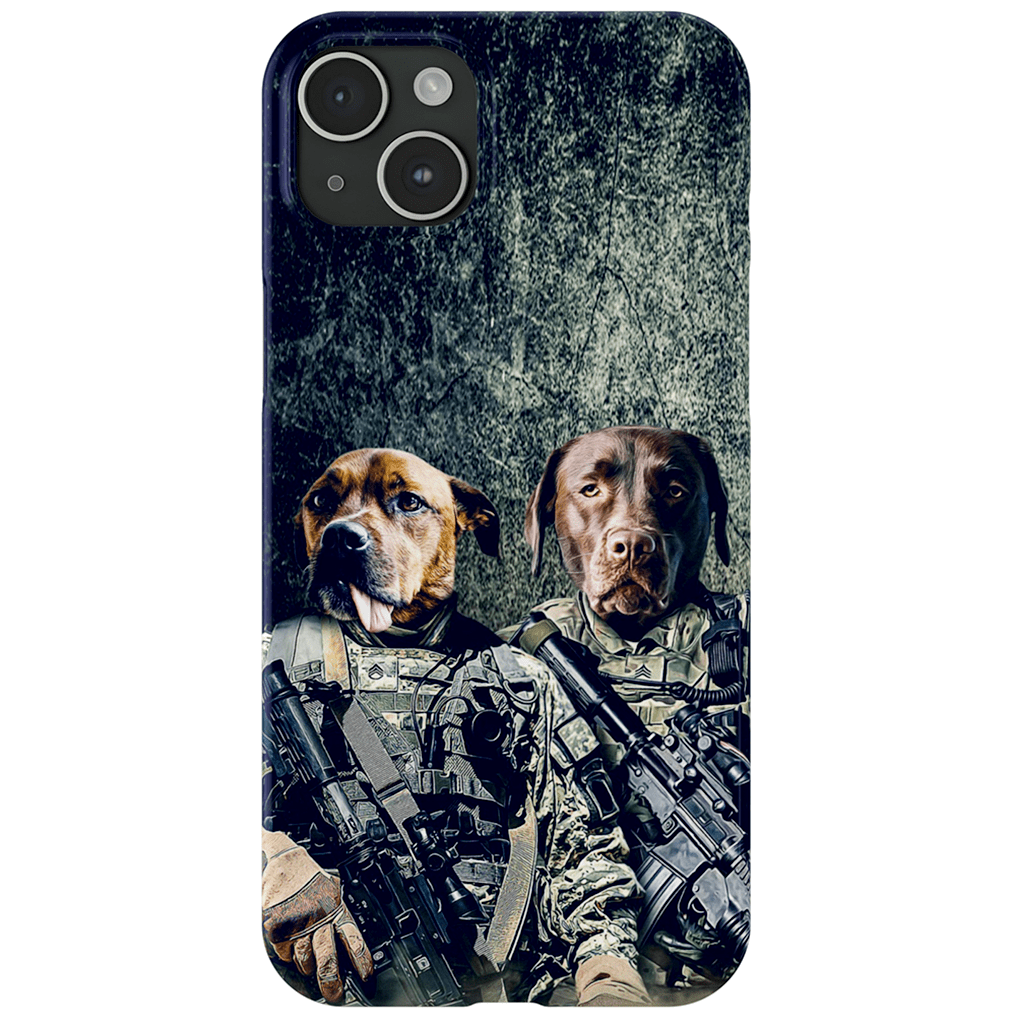 Funda personalizada para teléfono con 2 mascotas &#39;The Army Veterans&#39;