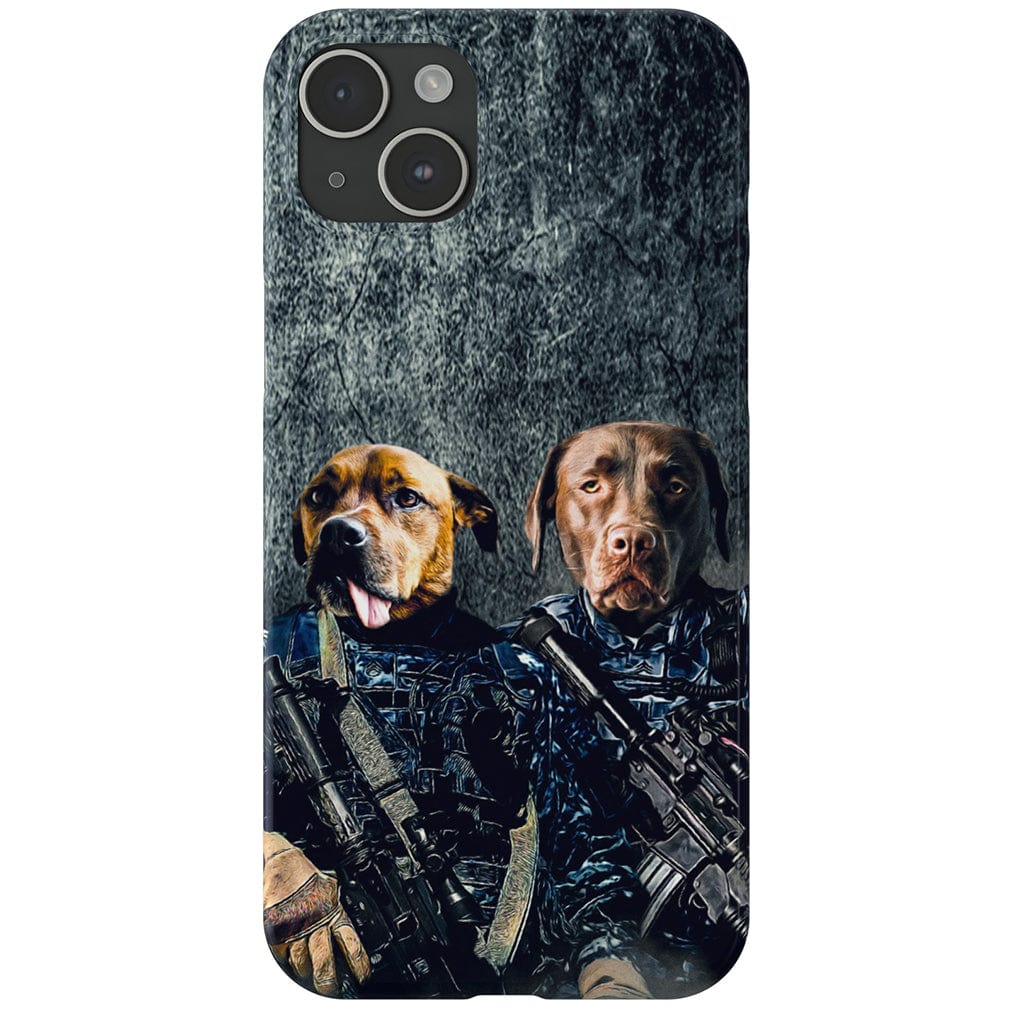 Funda personalizada para teléfono con 2 mascotas &#39;The Navy Veterans&#39;