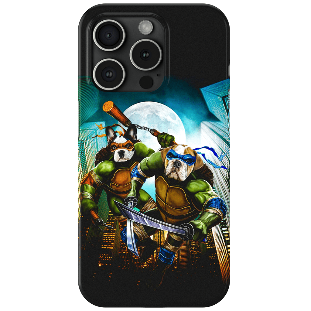 Funda personalizada para teléfono con 2 mascotas &#39;Teenage Mutant Ninja Doggos&#39;