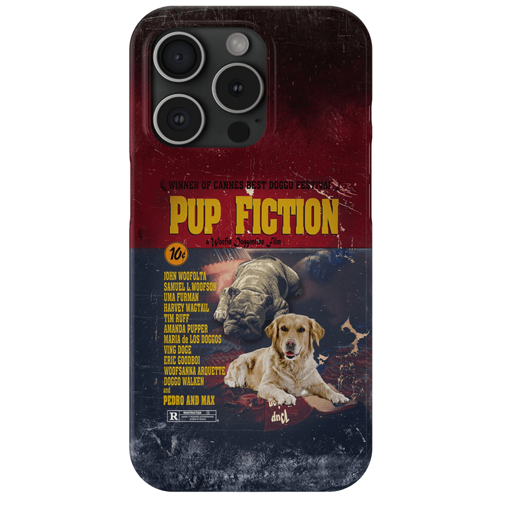 Funda personalizada para teléfono con 2 mascotas &#39;Pup Fiction&#39;