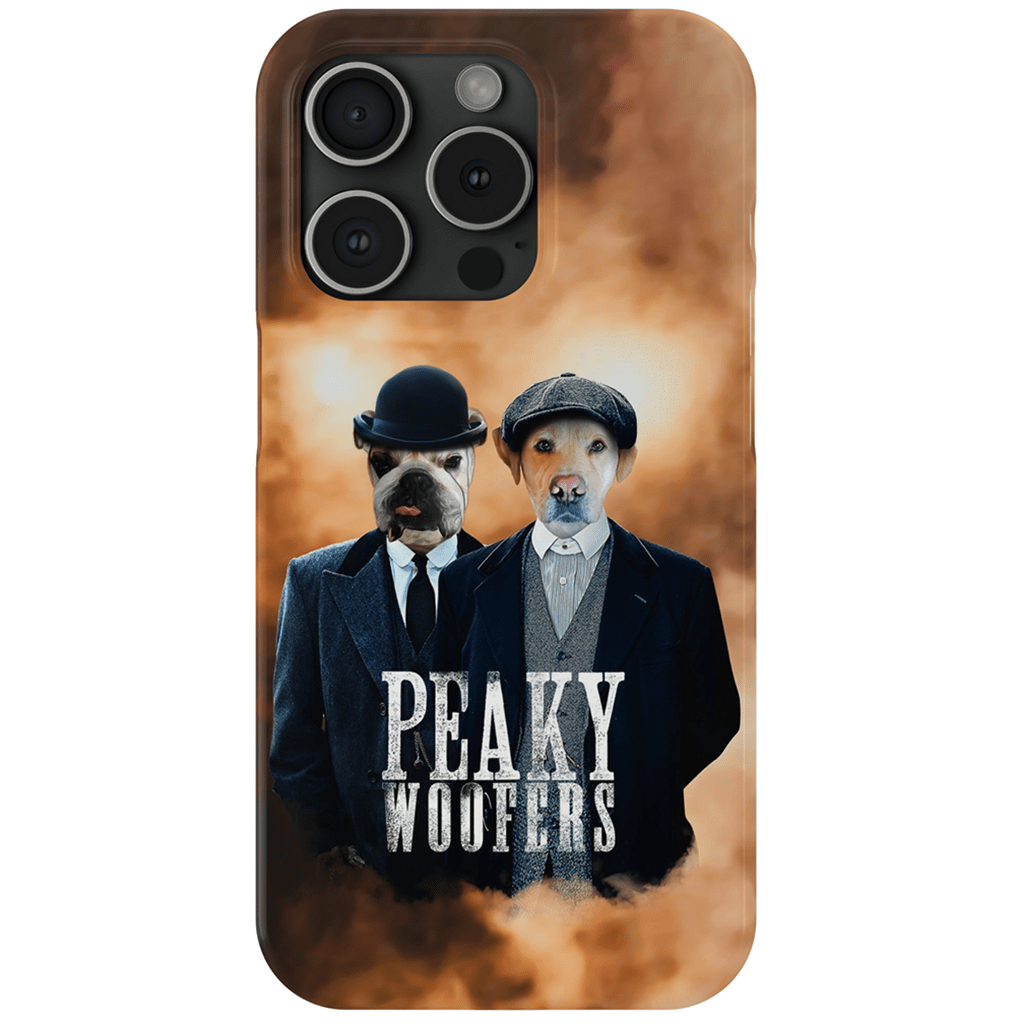 Funda personalizada para teléfono con 2 mascotas &#39;Peaky Woofers&#39;