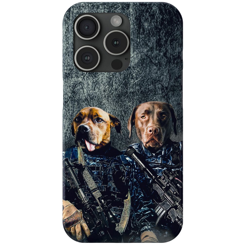 Funda personalizada para teléfono con 2 mascotas &#39;The Navy Veterans&#39;