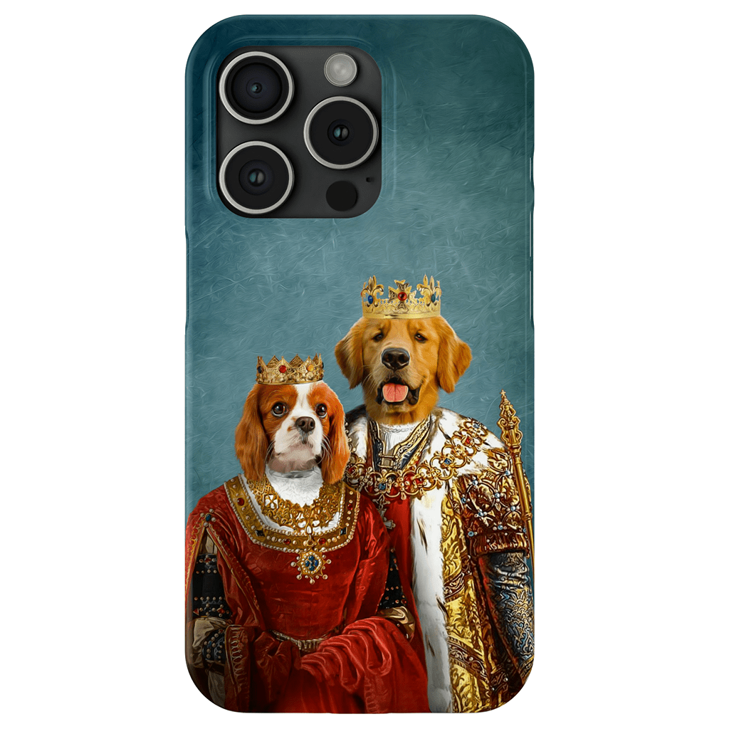 Funda para móvil personalizada con 2 mascotas &#39;Rey y Reina&#39;