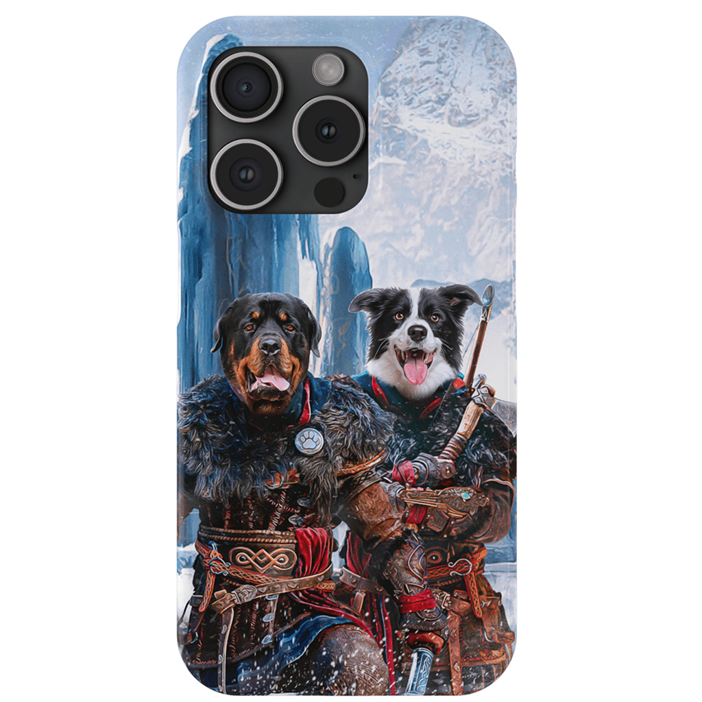 Funda personalizada para teléfono con 2 mascotas &#39;The Viking Warriors&#39;