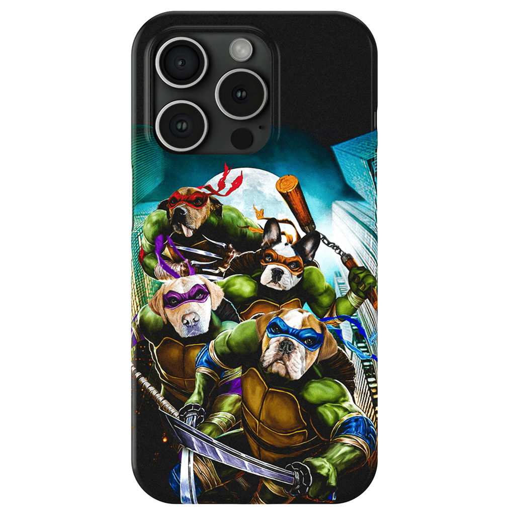 Funda personalizada para teléfono con 4 mascotas &#39;Teenage Mutant Ninja Doggos&#39;