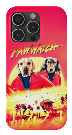 Funda personalizada para teléfono con 2 mascotas &#39;Paw Watch 1991&#39;