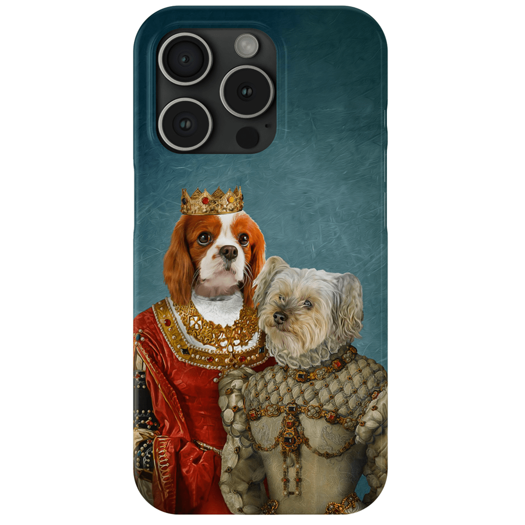 Funda personalizada para teléfono con 2 mascotas &#39;Reina y Princesa&#39;